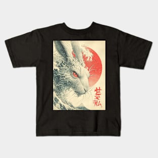 Vintage Japanese rabbit water god Kids T-Shirt